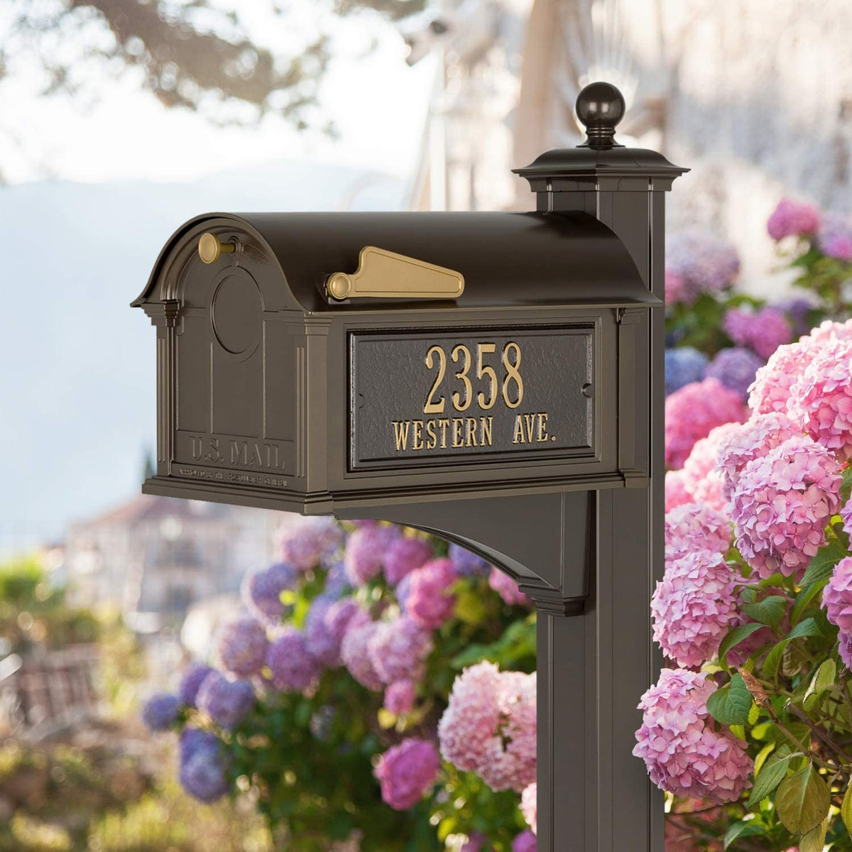 Whitehall Custom Balmoral Mailbox - Bronze/Gold