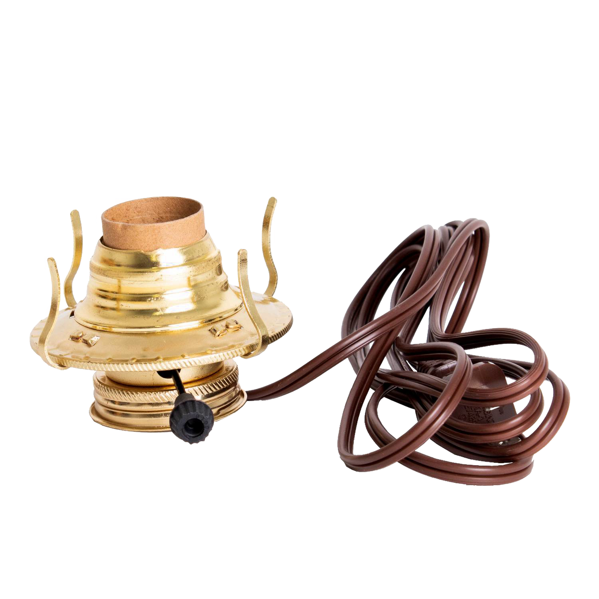 Brass Plated Electrified Burner for Oil Lamps - #2