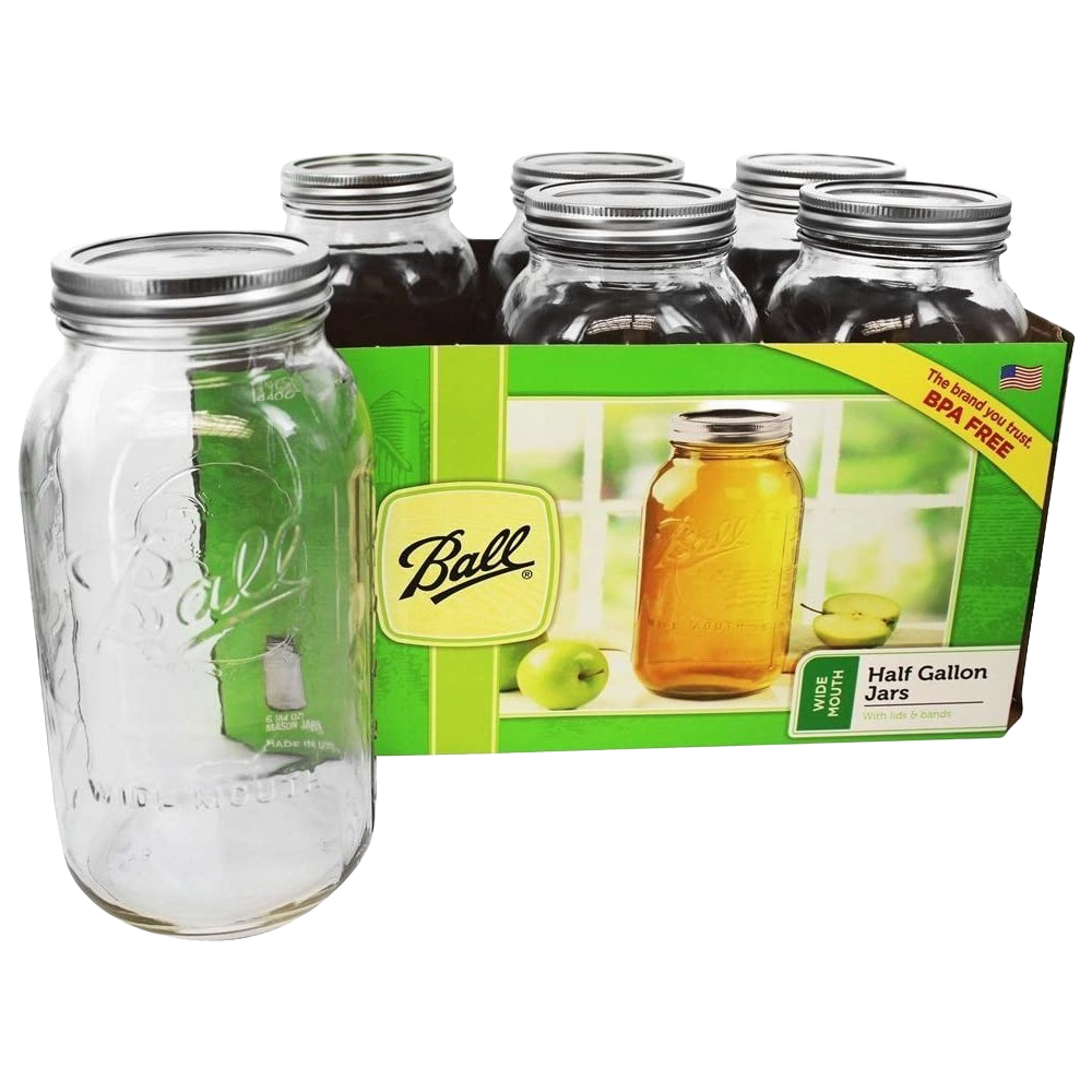Ball Wide-Mouth Half-Gallon Canning Jars (6)