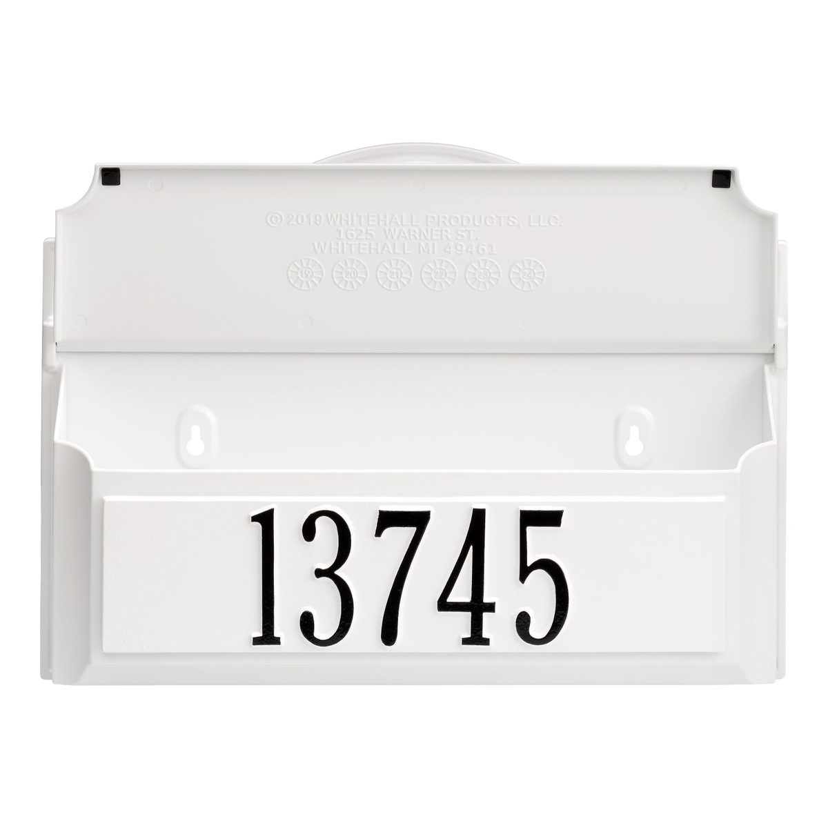 Whitehall Custom Wall Mount Mailbox - White/Black