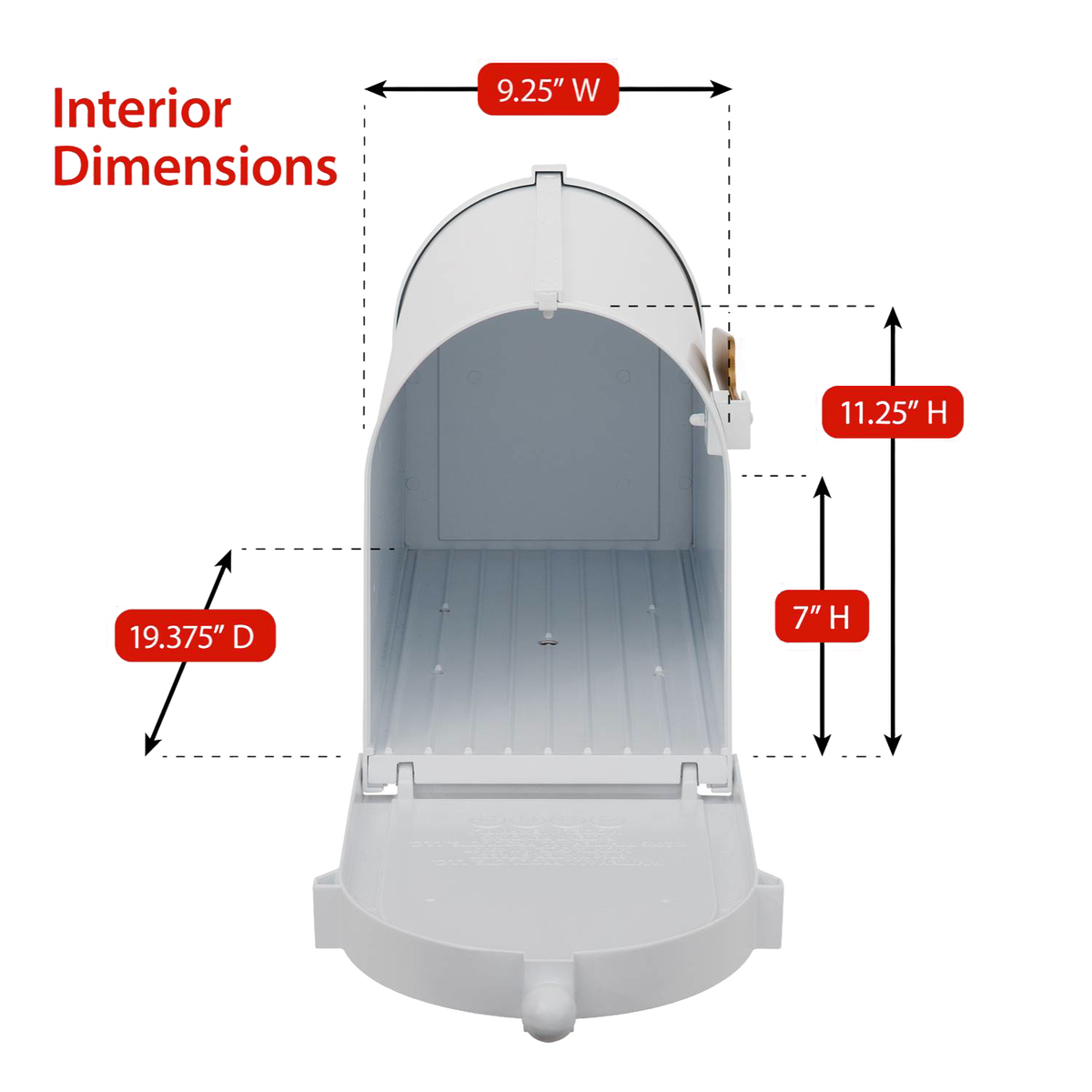 Whitehall Custom Capitol Mailbox - White/Gold