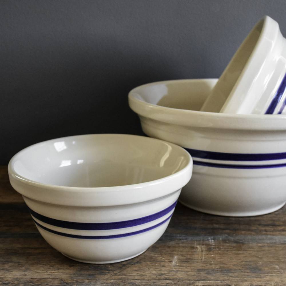 Dominion Stoneware Mixing Bowl - Blue Striped