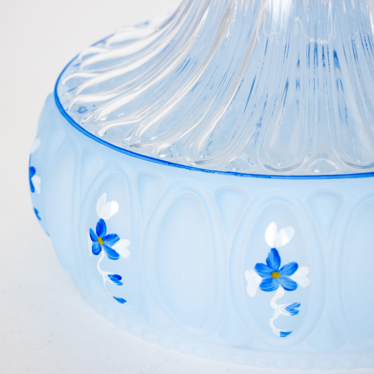 Aladdin Blue Meadow Glass Oil Lamp Shade