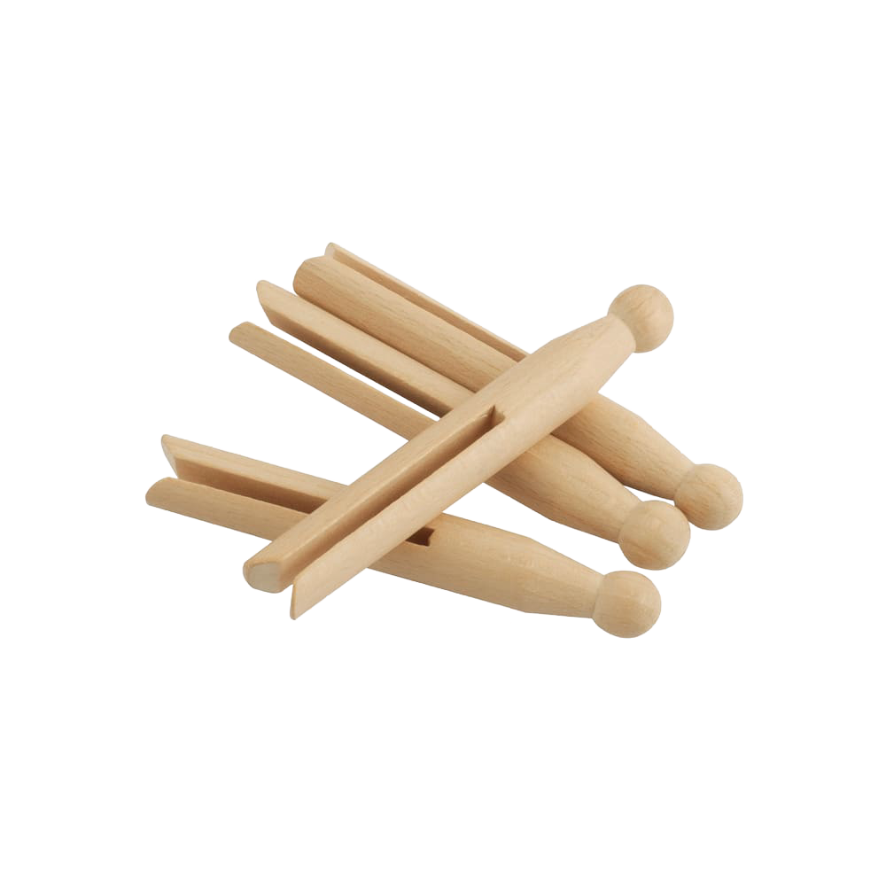 Old-Fashioned Wooden Clothespins - Pack of 25