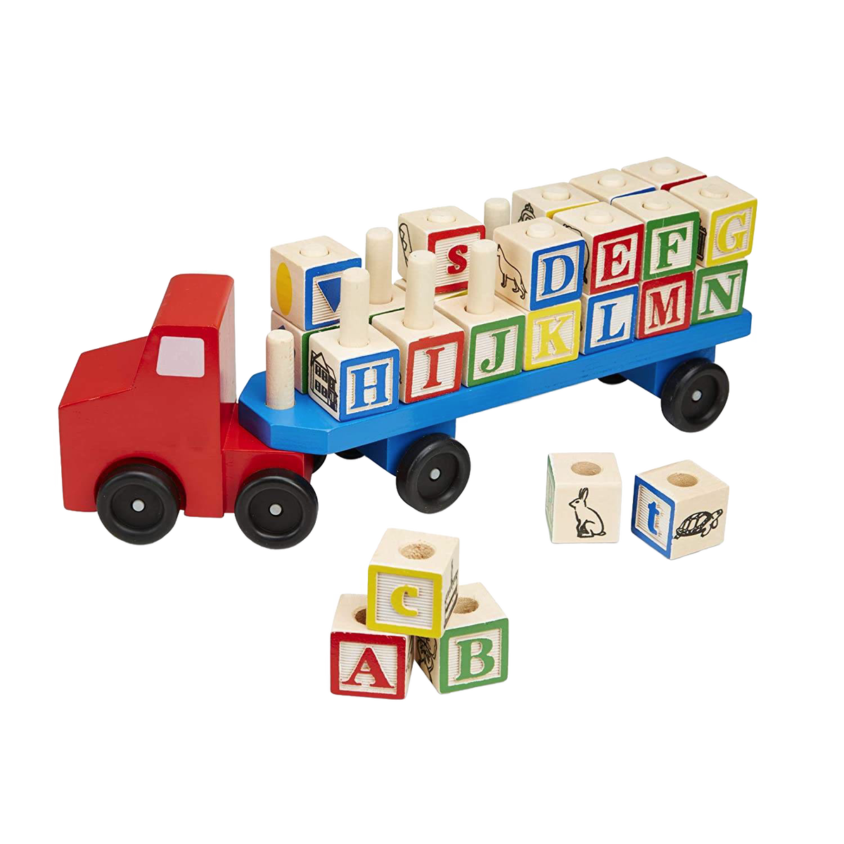 Melissa & Doug Alphabet Blocks Wooden Truck