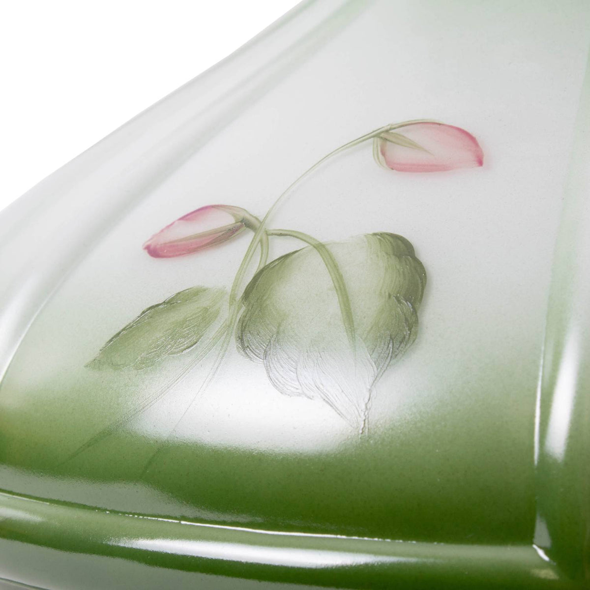 Aladdin Violet Floral Glass Oil Lamp Shade