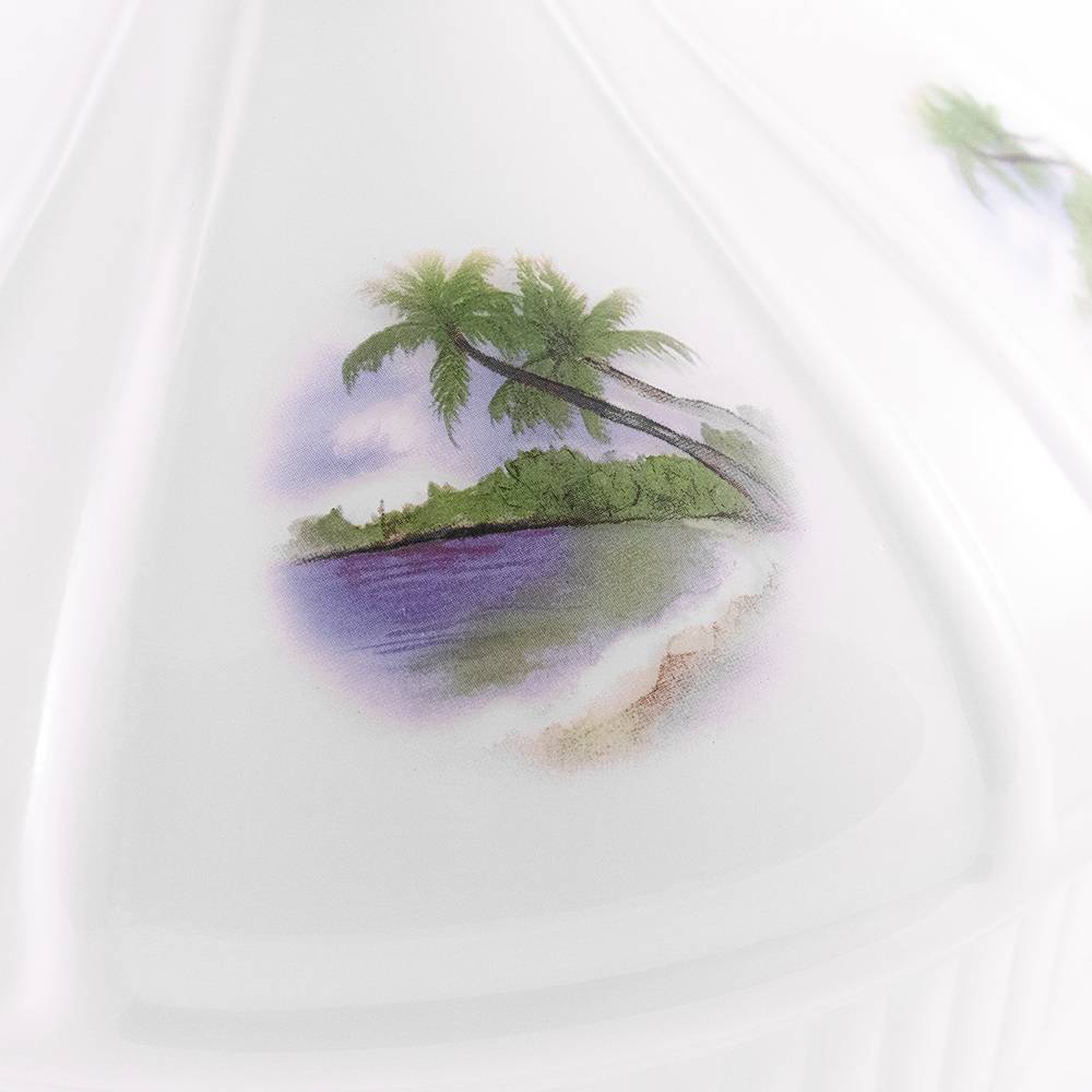 Aladdin Beach Paradise Glass Oil Lamp Shade