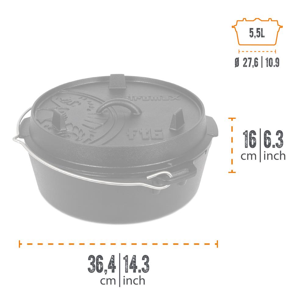 Petromax Cast Iron Dutch Oven with Flat Base