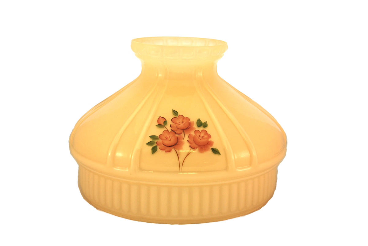 Aladdin Champagne Red Rose Glass Oil Lamp Shade
