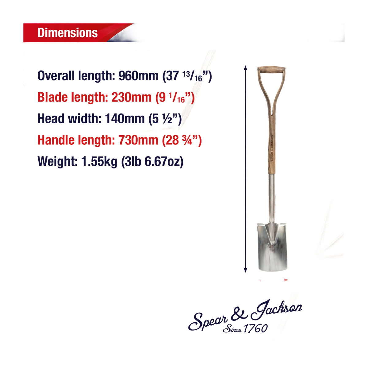 Spear & Jackson Traditional Stainless Border Spade