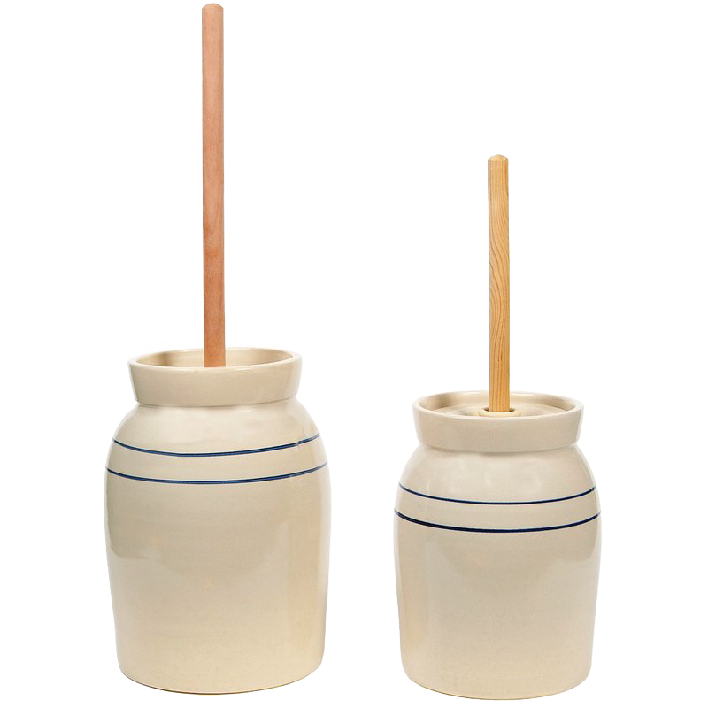 Hand-Turned Pottery Butter Churn