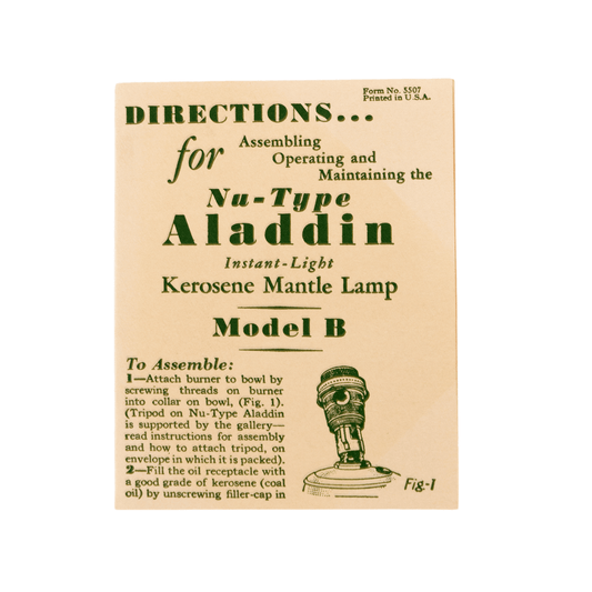 Aladdin Model B Burner Instruction Booklet