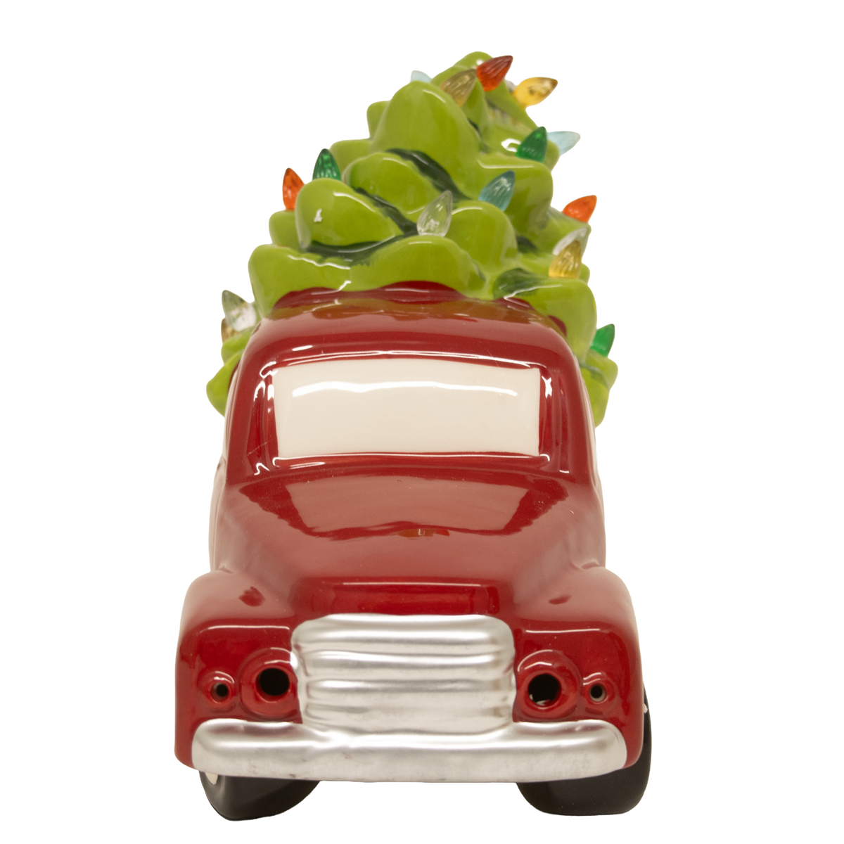 Light-Up Red Truck with Christmas Tree