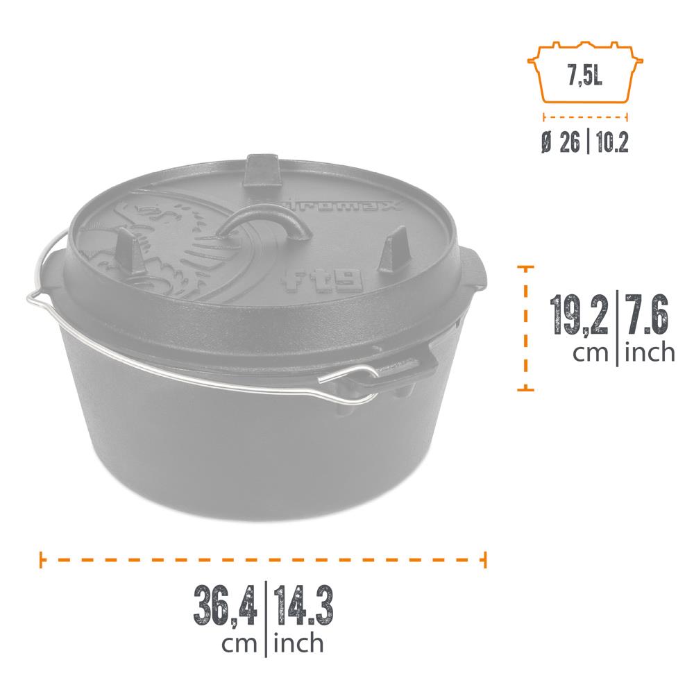 Petromax Cast Iron Dutch Oven with Flat Base