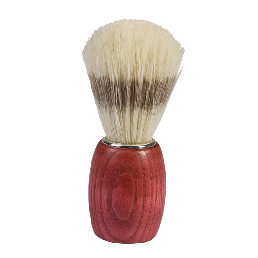Classic Shaving Brush with Red Beechwood Handle - 3.7"