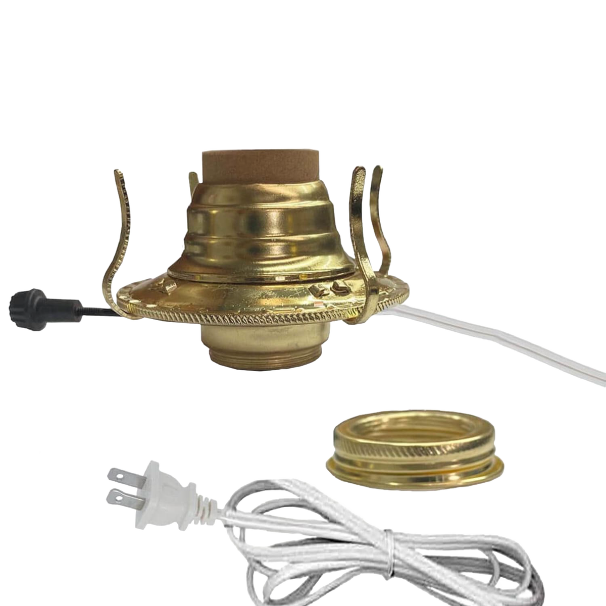 Brass Plated Electrified Burner for Oil Lamps - #2