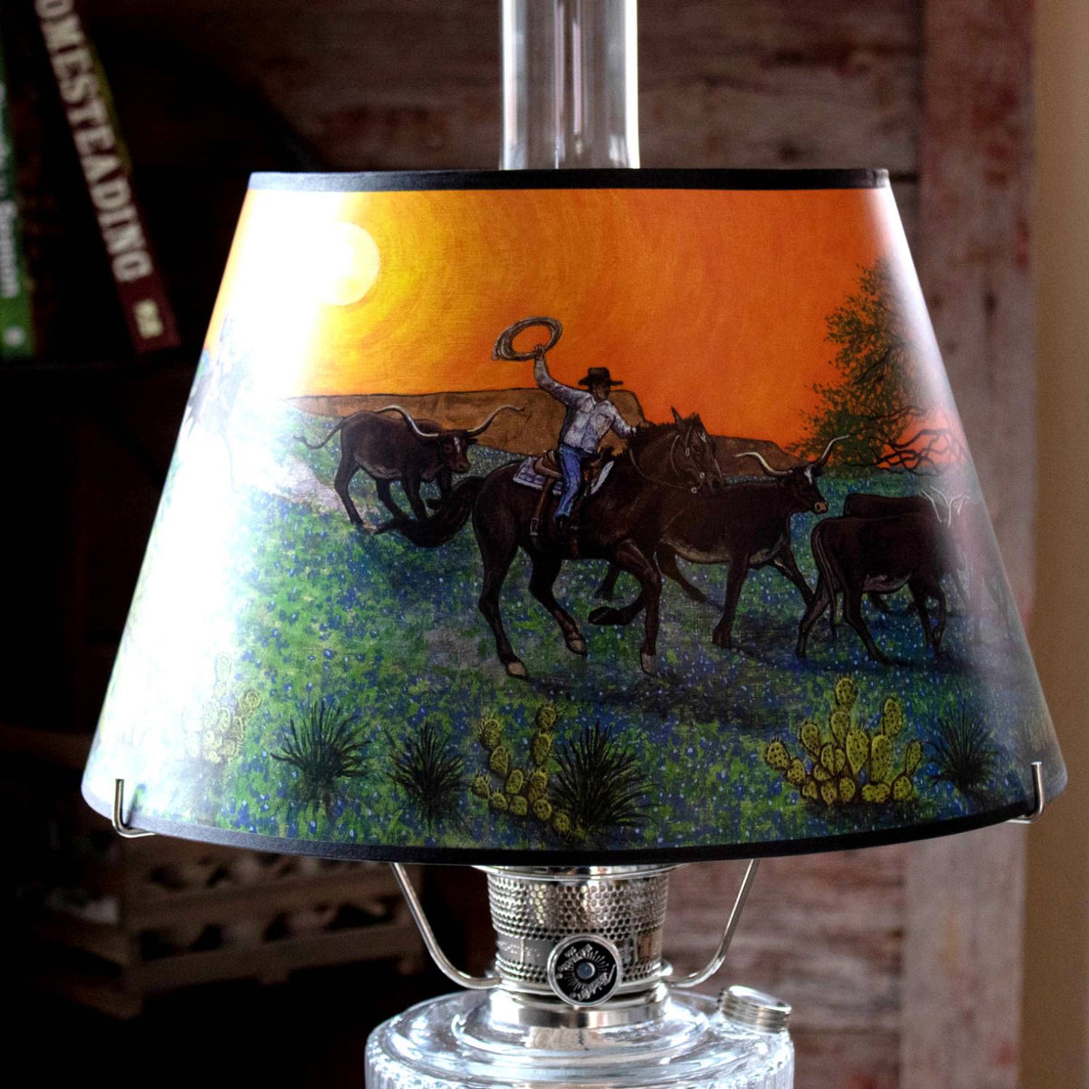 Aladdin Ride into Sunset Parchment Oil Lamp Shade