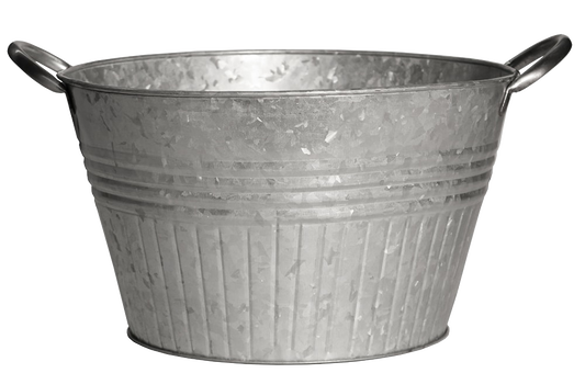Galvanized Planter Tubs with Metal Handles