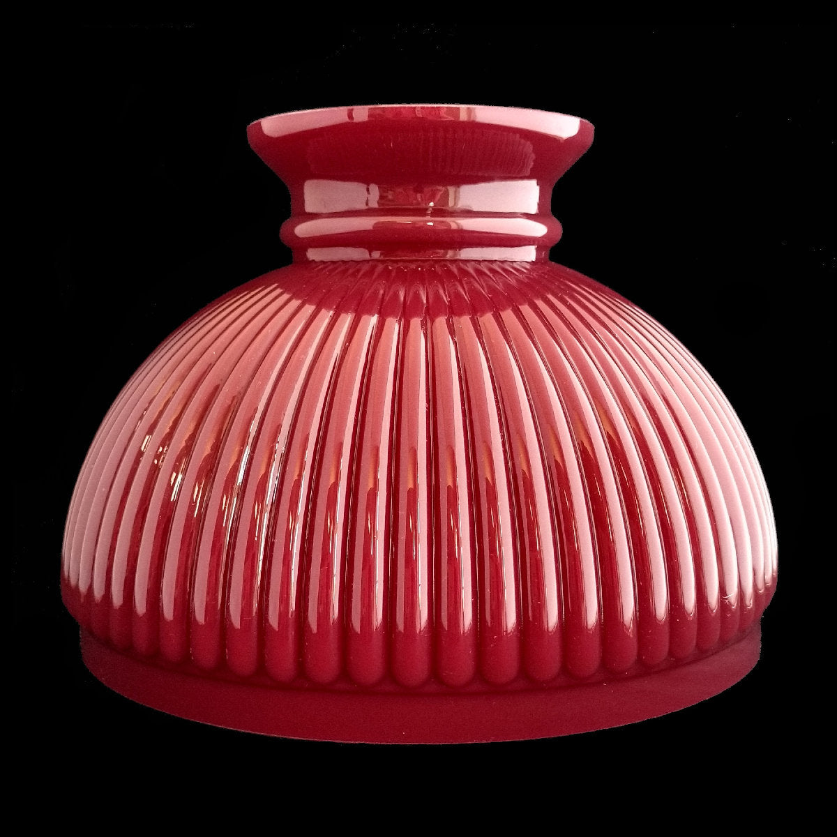 Aladdin Ruby Ribbed Glass Oil Lamp Shade