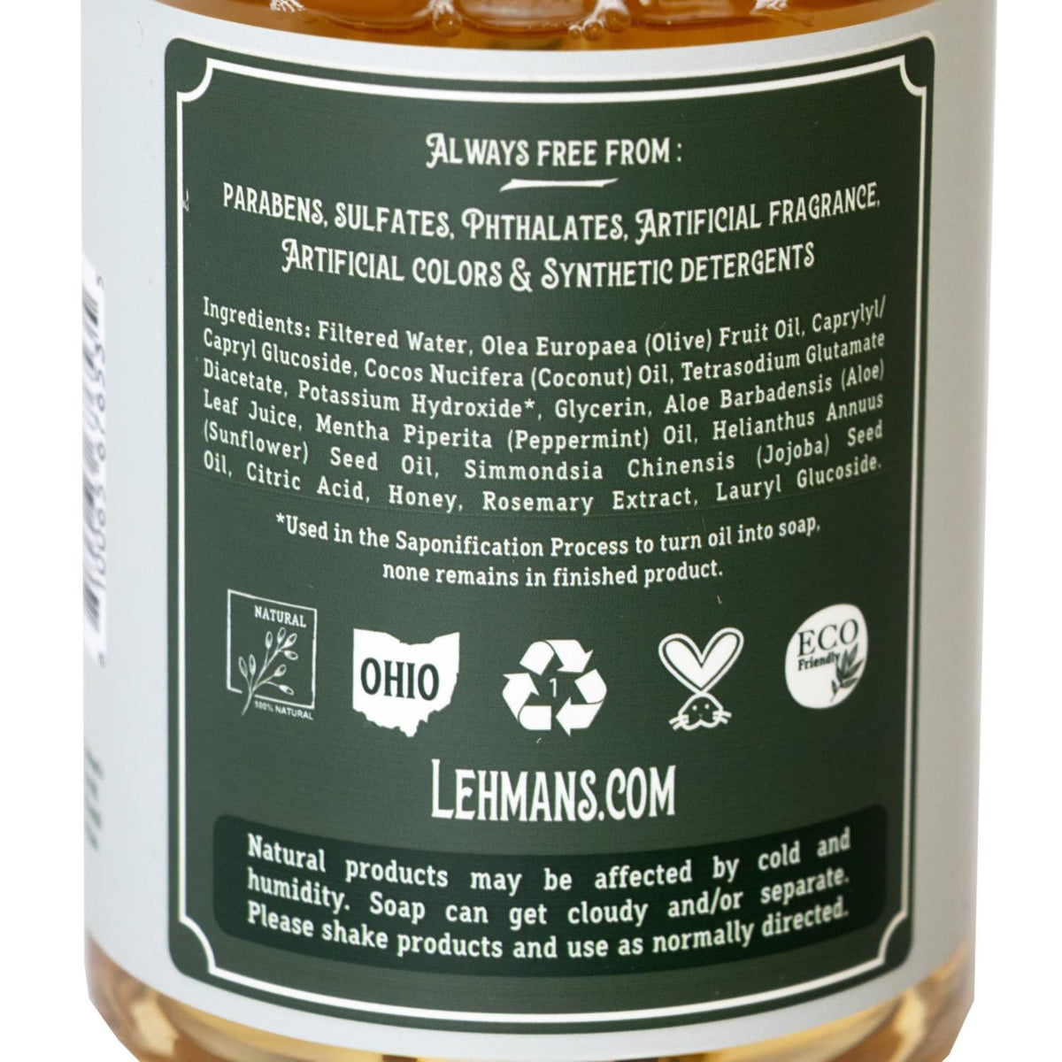 Lehman's Castile Moisturizing Foaming Hand Soap - 16 fl oz
