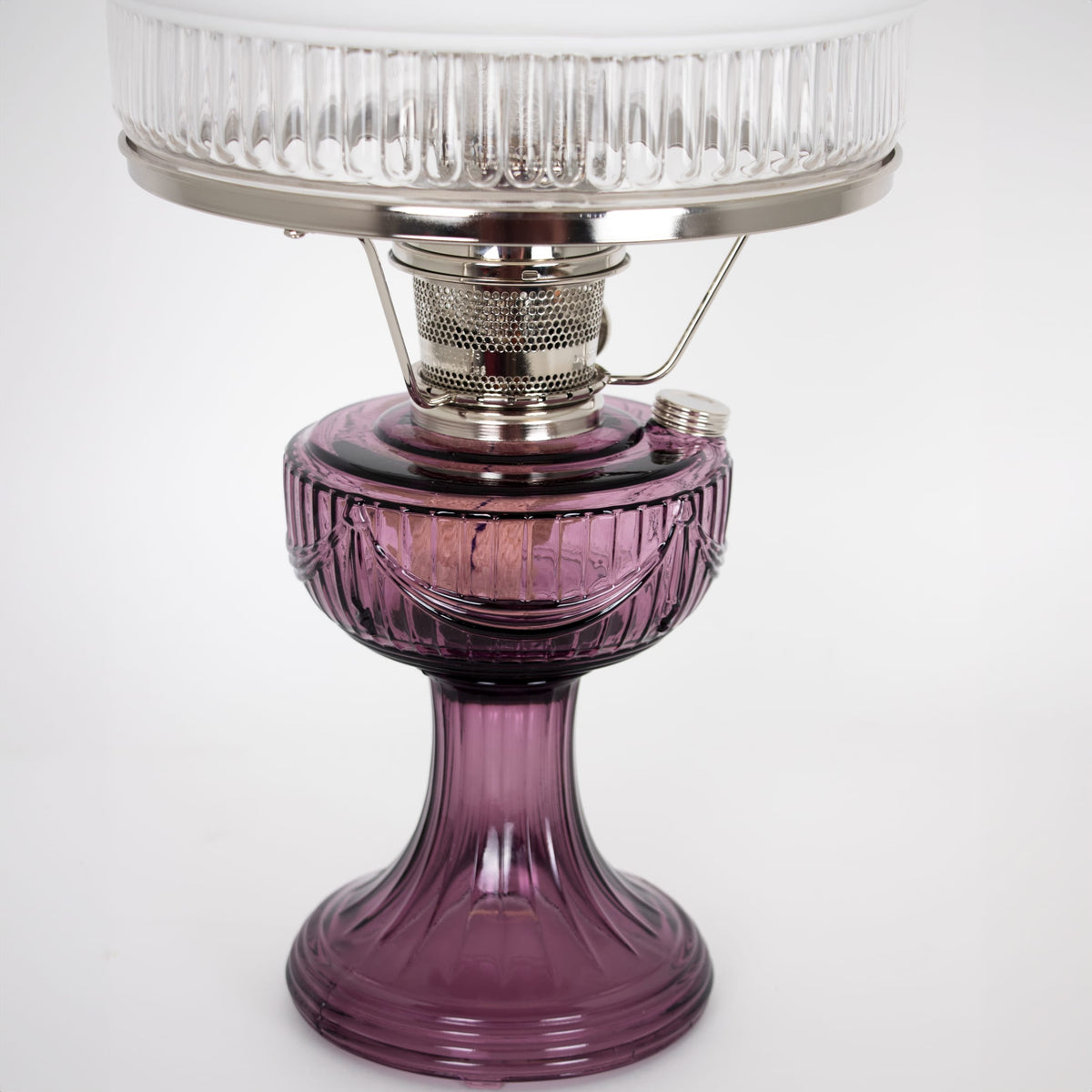 Aladdin Lincoln Drape Oil Lamp with White Top Shade