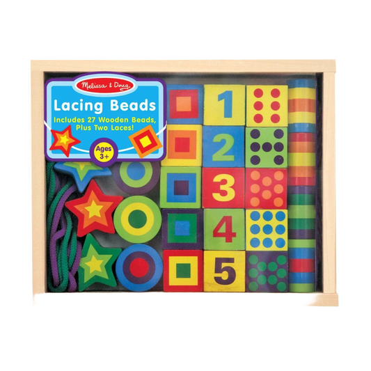Melissa & Doug Deluxe Wooden Lacing Beads