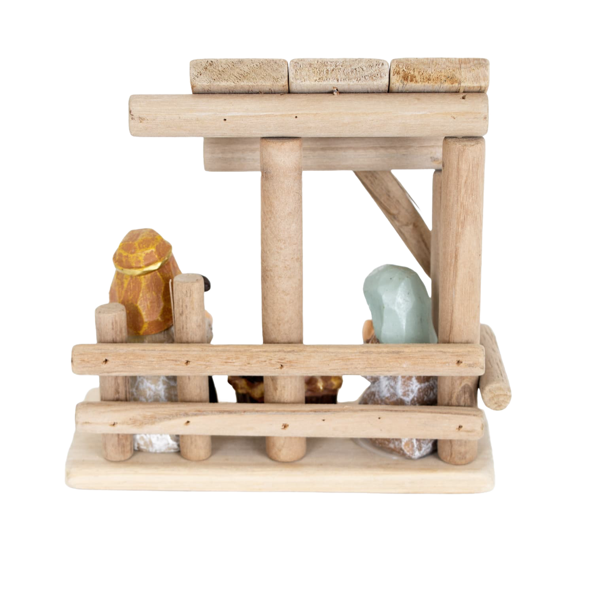 Nativity Scene with Wood and Resin - 7"