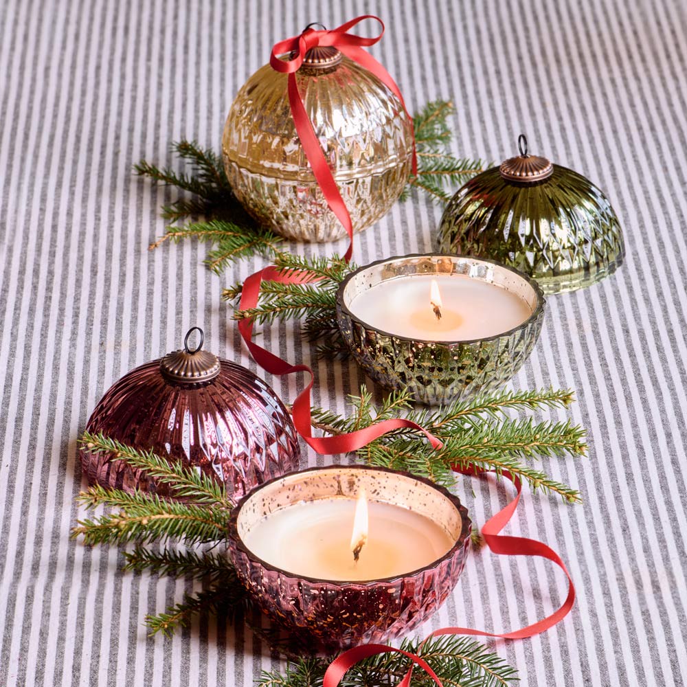 Mercury Glass Ornament Candles
