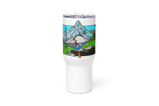 Travel mug with a handle