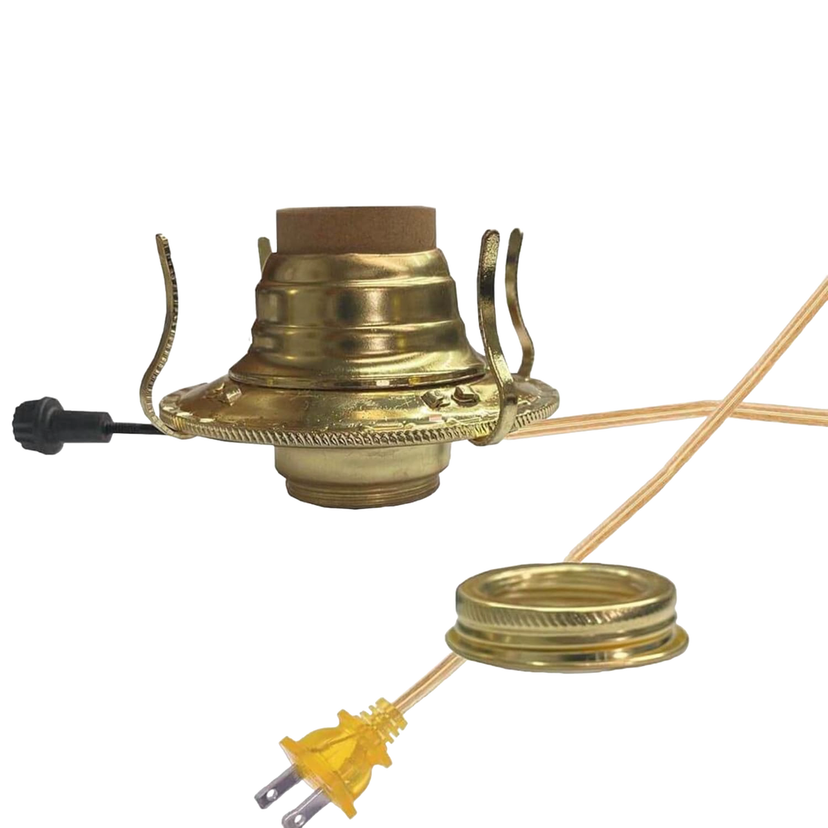 Brass Plated Electrified Burner for Oil Lamps - #2