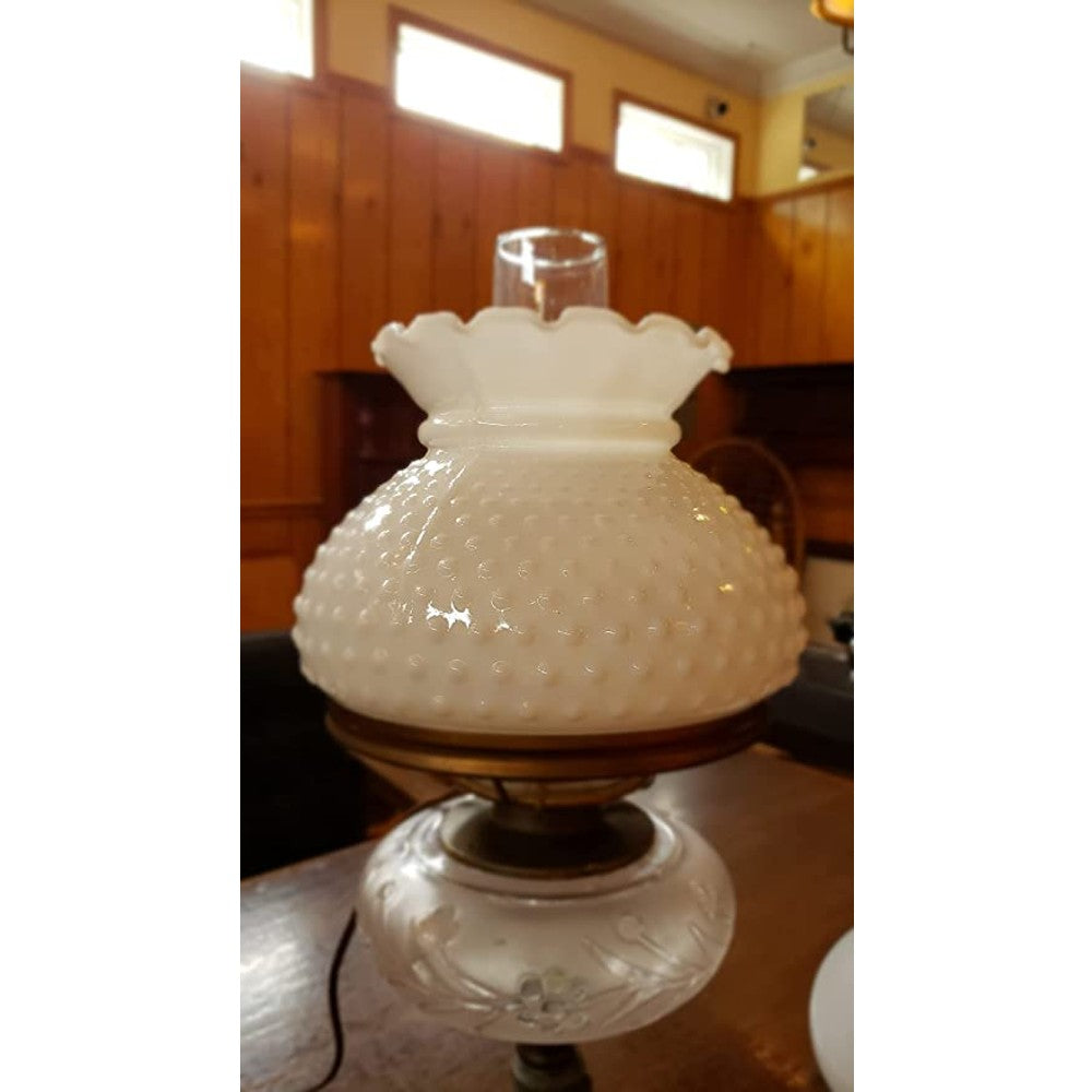 Opal Hobnail Glass Oil Lamp Shade