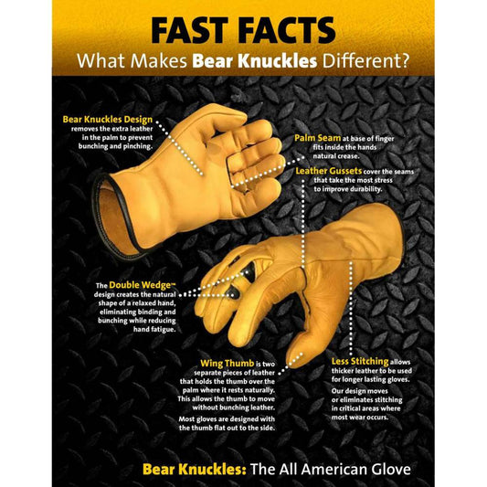 Bear Knuckles Water-Resistant Cowhide Driver Gloves D357