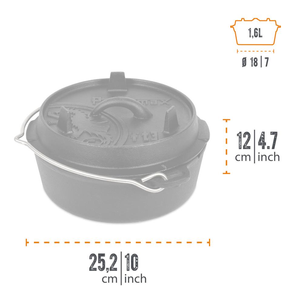 Petromax Cast Iron Dutch Oven with Flat Base