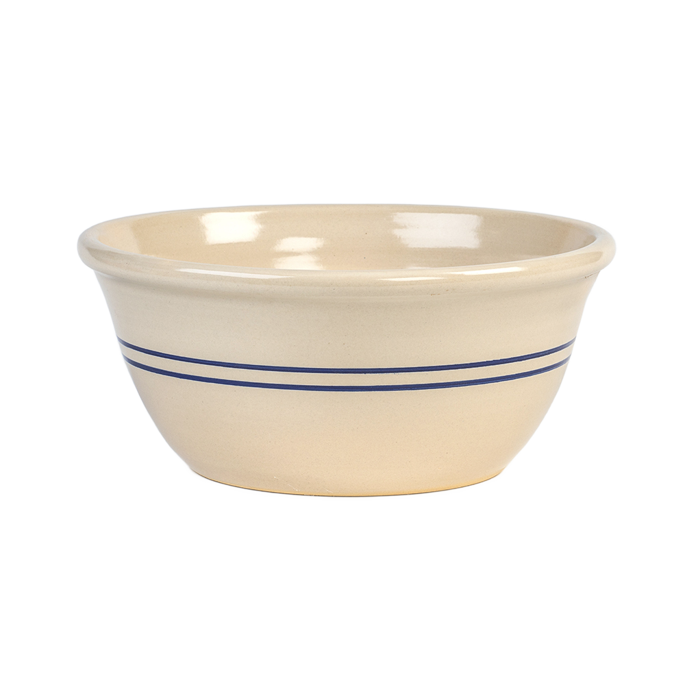 12" Heritage Blue Stripe Stoneware Mixing Bowl