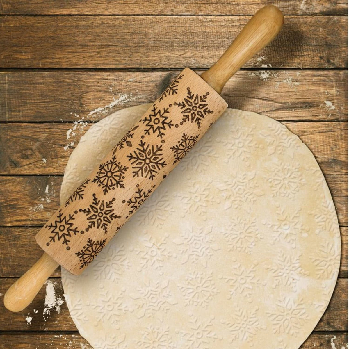 Snowflake Embossed Rolling Pin