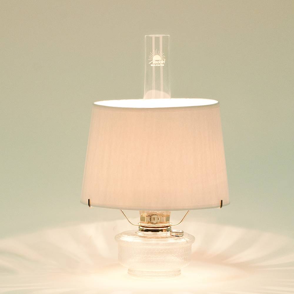 Aladdin Clear Genie III Oil Lamp with Parchment Shade