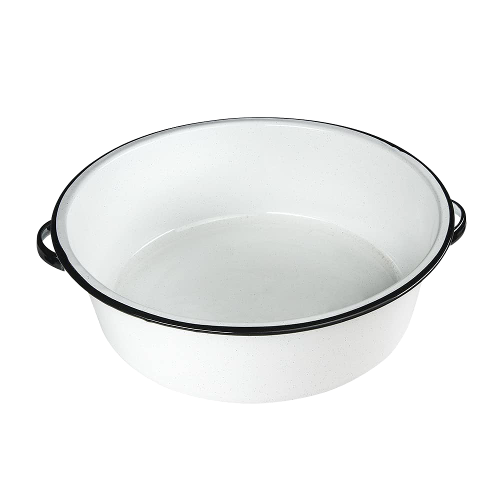 Enamelware Dish Basin with Handles - White (15 qt)
