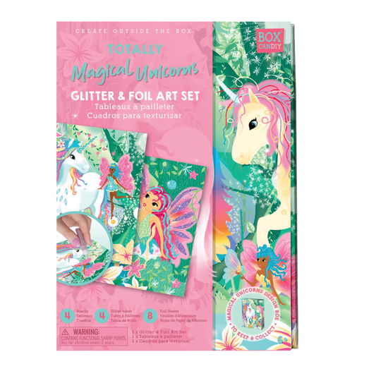 BOX CANDIY Unicorns Glitter and Foil Art Set