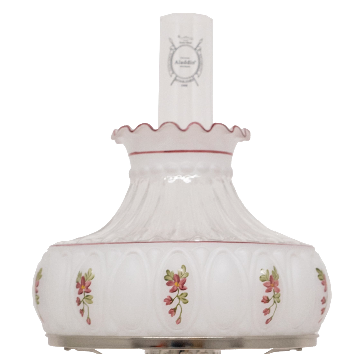 Aladdin Glass Lincoln Drape Oil Lamp (Optional Rose Shade)