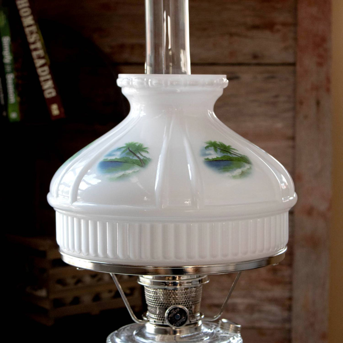 Aladdin Beach Paradise Glass Oil Lamp Shade