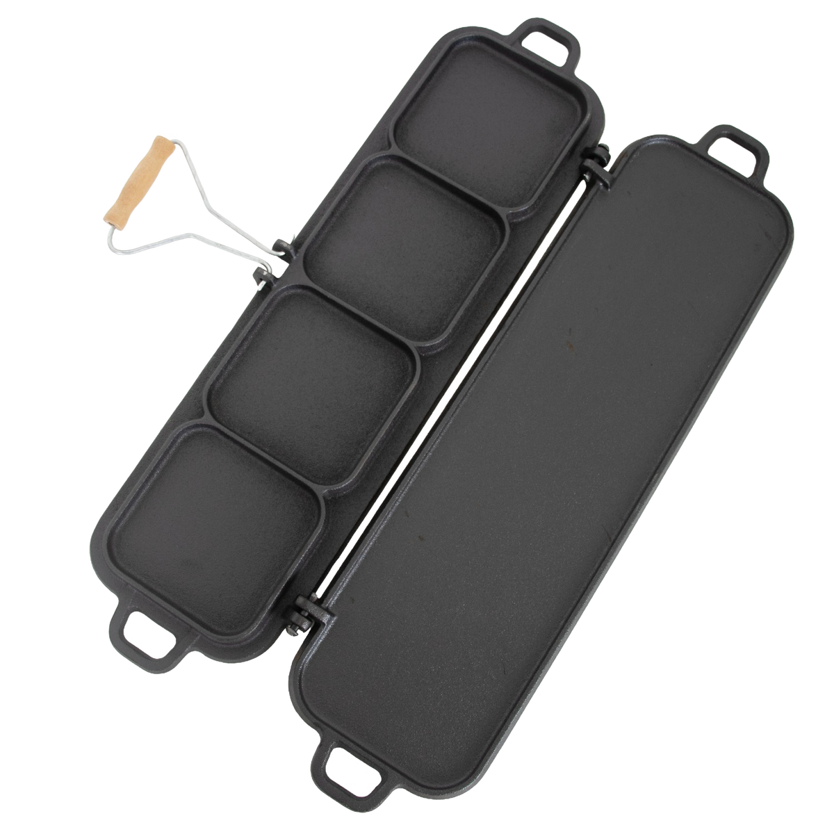 Lehman's Kitchen Family-Size Cast Iron Flip Griddle & Sandwich Press
