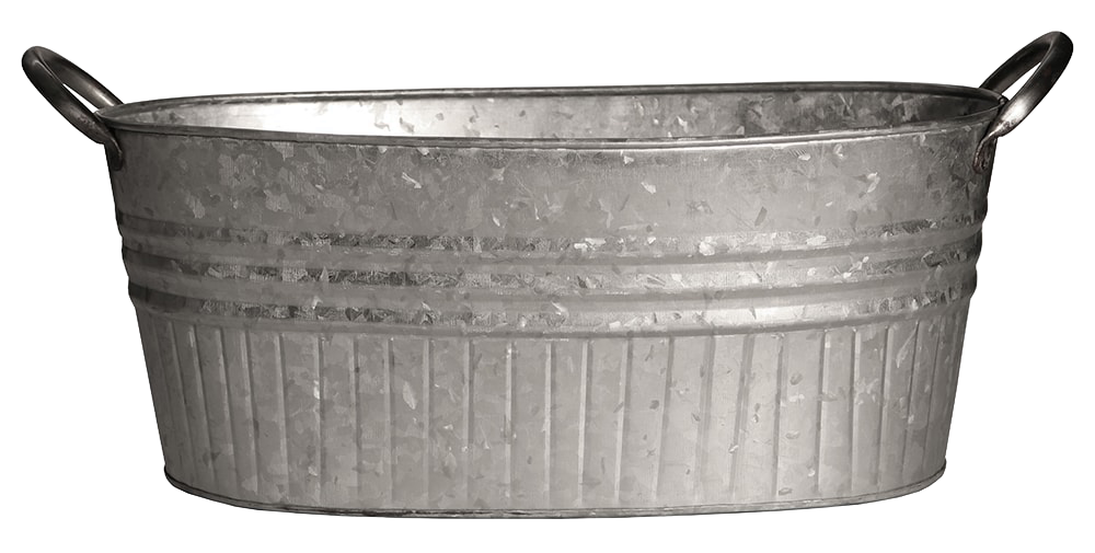Galvanized Planter Tubs with Metal Handles