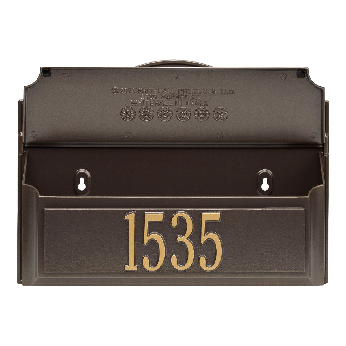 Whitehall Custom Wall Mount Mailbox - Bronze/Gold
