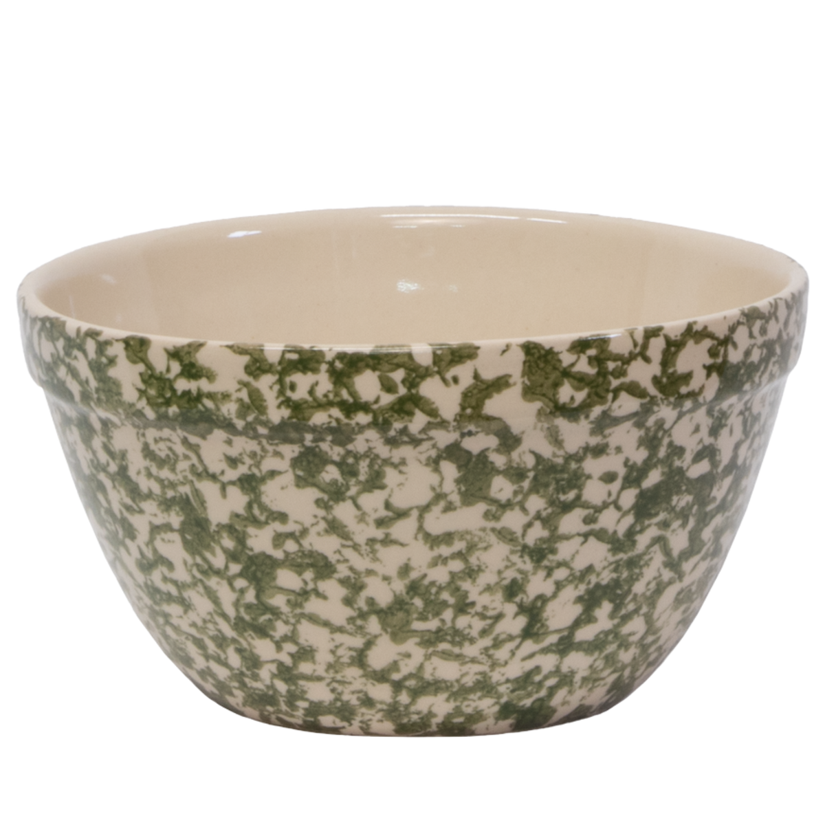 Stoneware Shoulder Bowl – Sponge Green