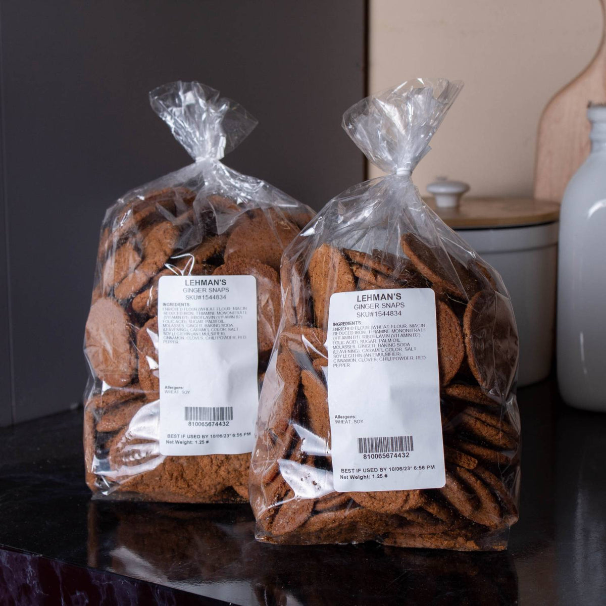 Lehman's Crispy Ginger Snaps - 2 Bags of Cookies
