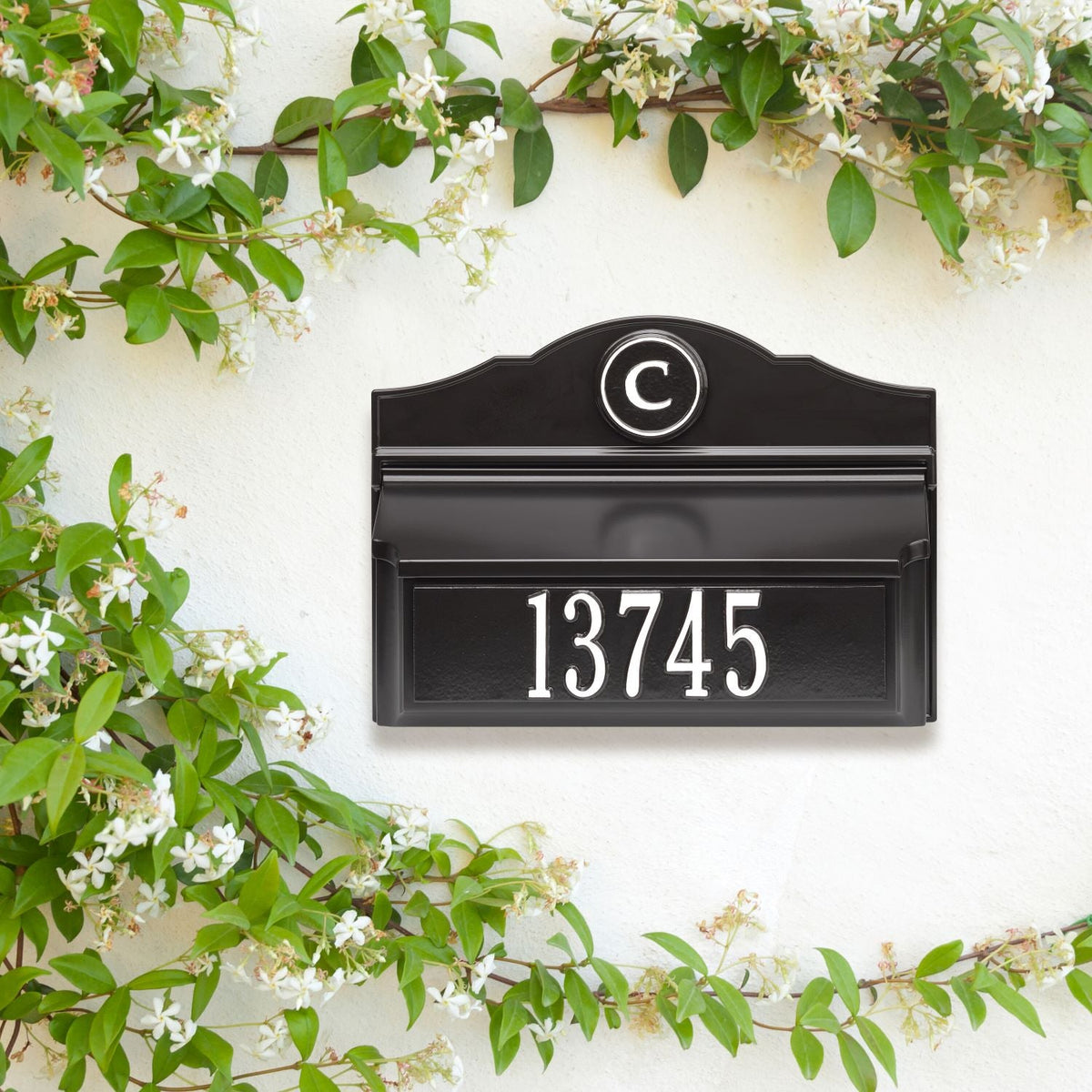 Whitehall Custom Wall Mount Mailbox - Black/White