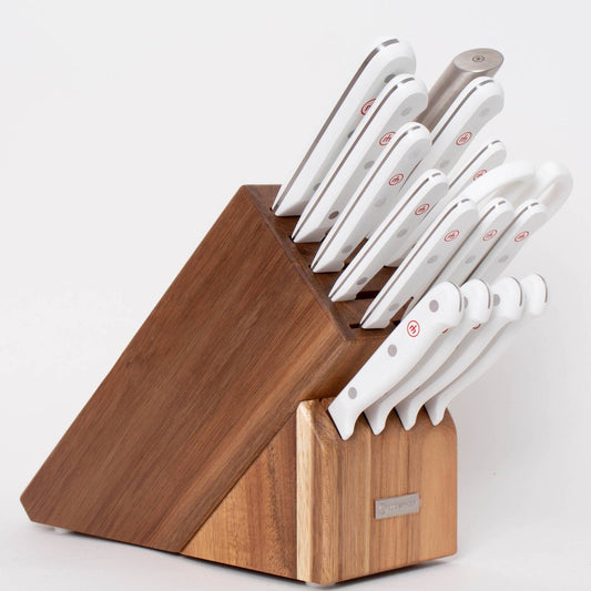 Wusthof Gourmet White Handle Knife Block Set - 16 Pieces