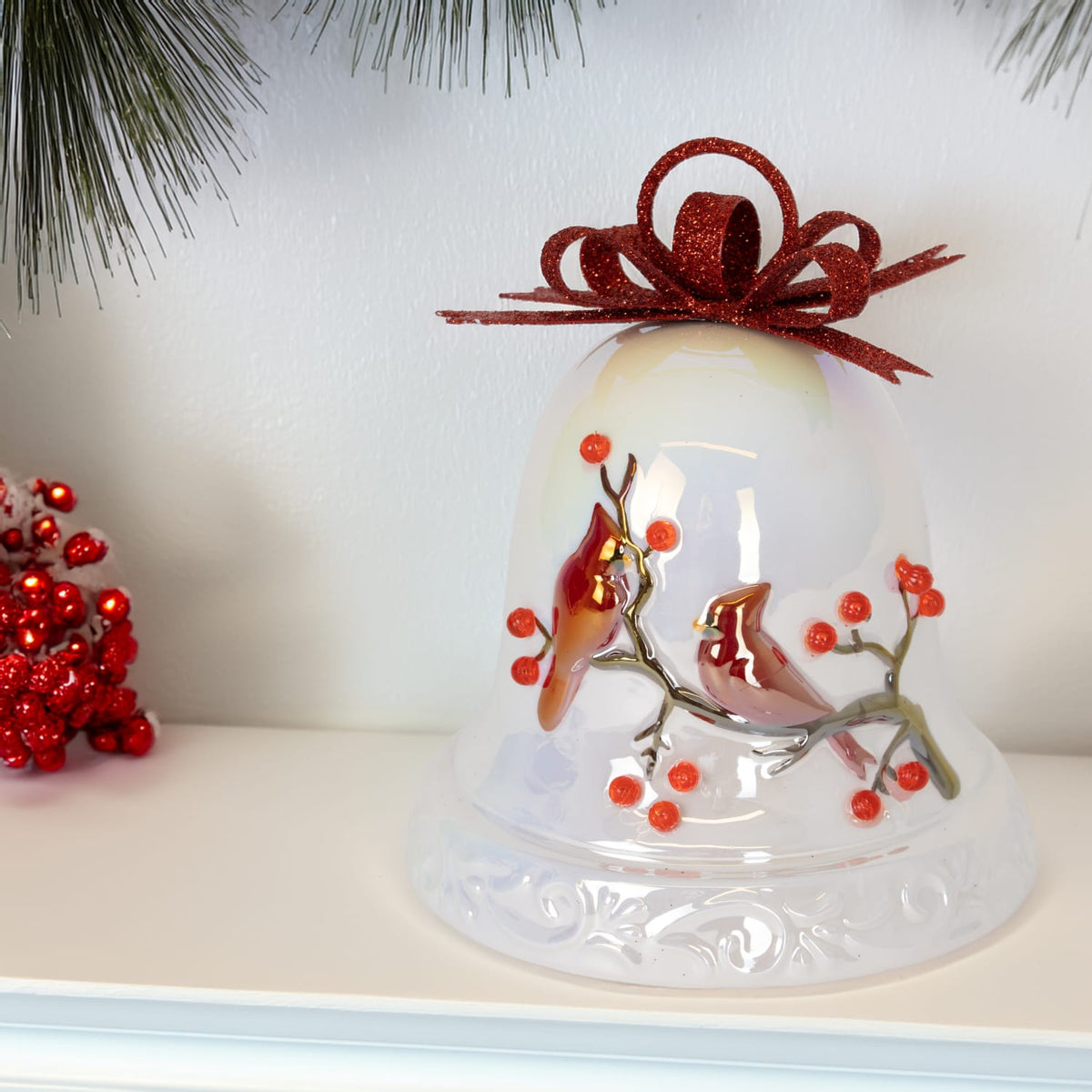 Light Up Holiday Cardinal Bell - 7.25"