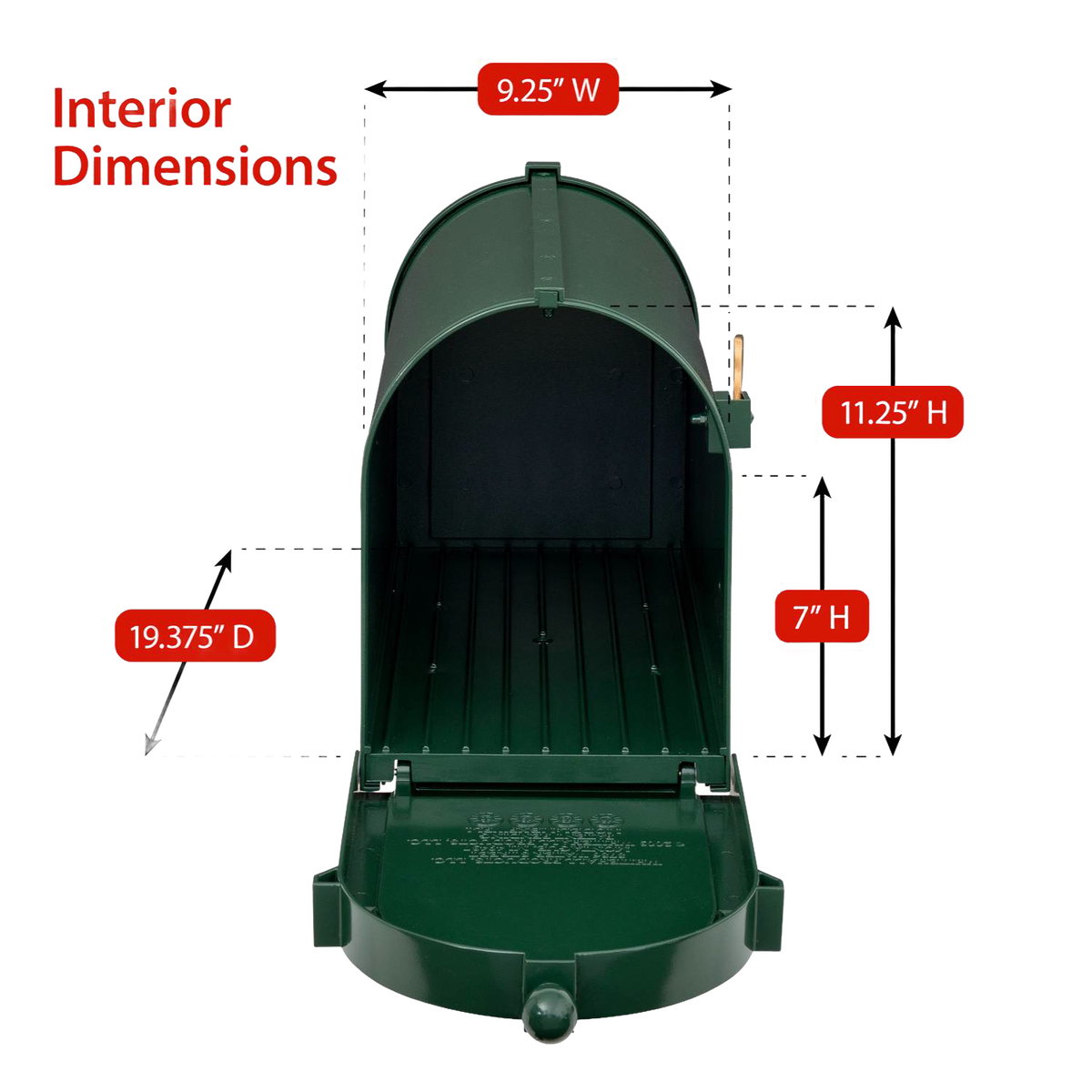 Whitehall Custom Capitol Mailbox - Green/Gold