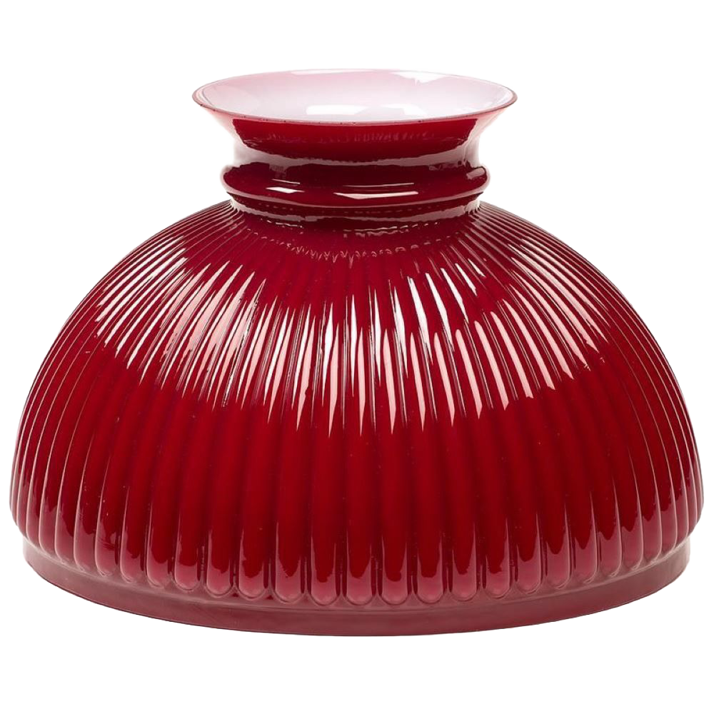 Aladdin Ruby Ribbed Glass Oil Lamp Shade